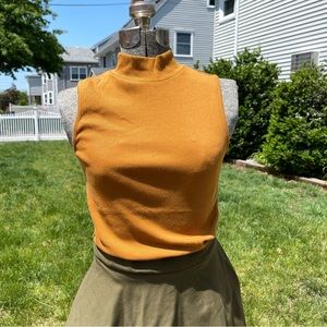 Twik Sleeveless Turtleneck Amber Ribbed S